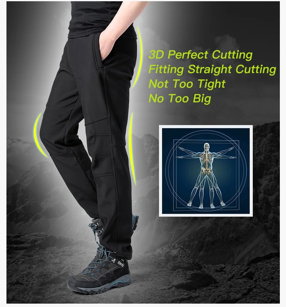 Warm Winter Hiking Pants Waterproof Anti-tear Outdoor Trekking Pants Men's Hunting Pants Women's Sports Pants (3)