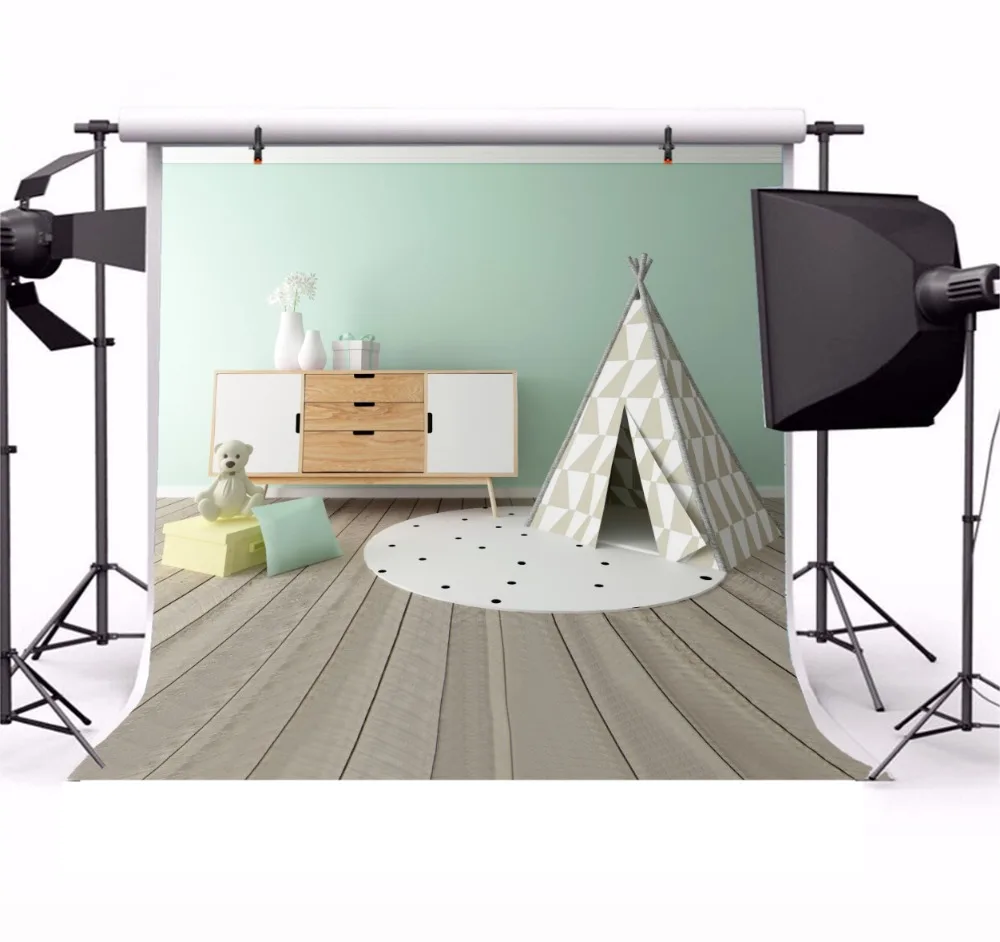 Laeacco Baby Room Wooden Floor Desk Children Portrait Photography Backgrounds Customized Photographic Backdrops For Photo Studio