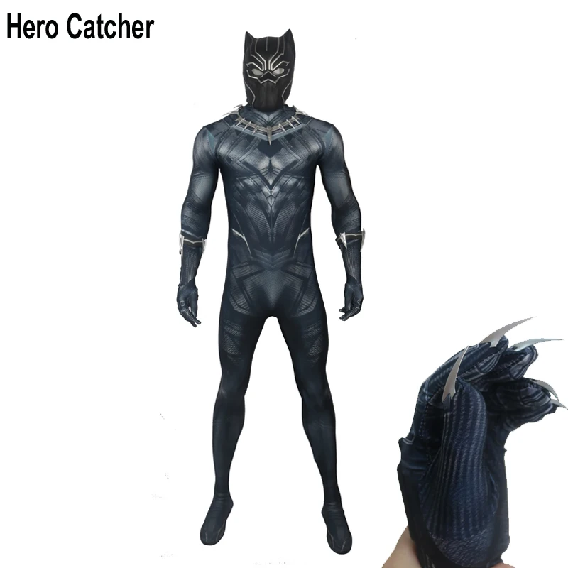 

Hero Catcher Top Quality Black Panther Cosplay Costume With Accessory