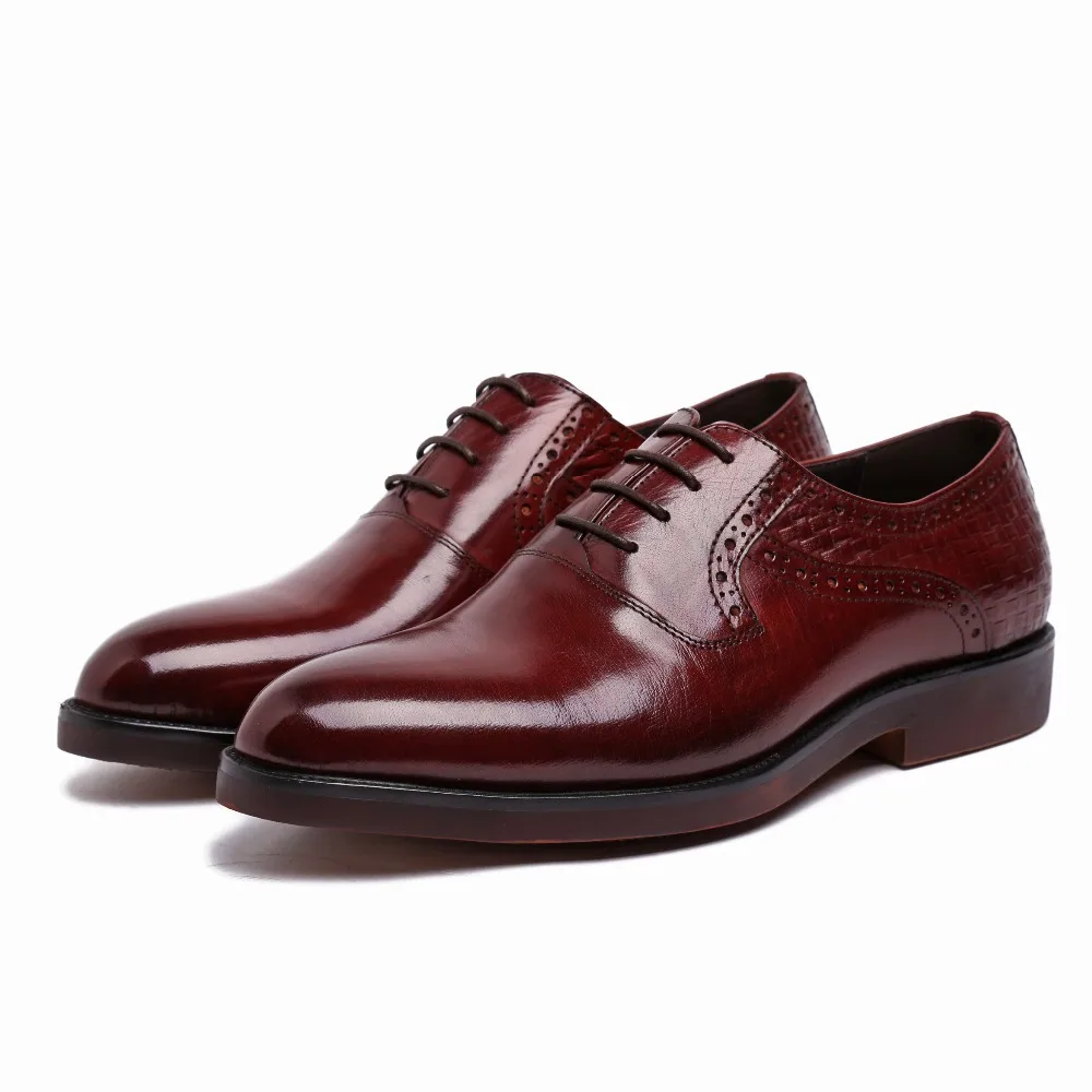 

Fashion Black / brown tan oxfords shoes mens office shoes genuine leather pointed toe business dress shoes mens wedding shoes