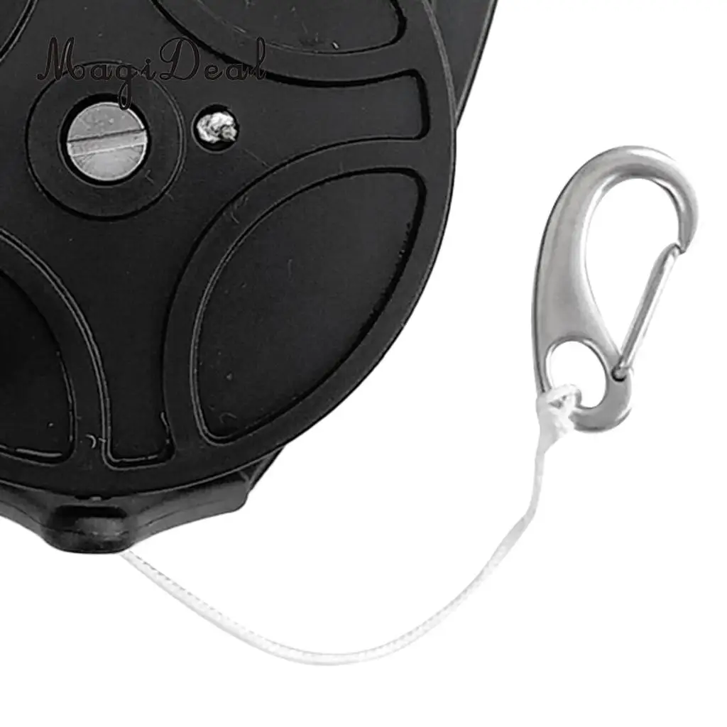Black Plastic Dive Reel & Handle, Thumb Stopper, 150ft Line, Clip Hook for Scuba Diving Diver Snorkeling