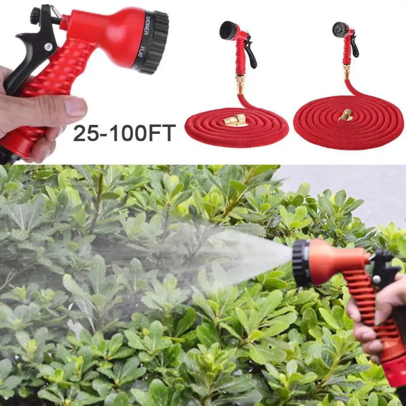 25FT 100FT Garden Watering Hose Expandable Flexible Plastic Hoses Handy ...