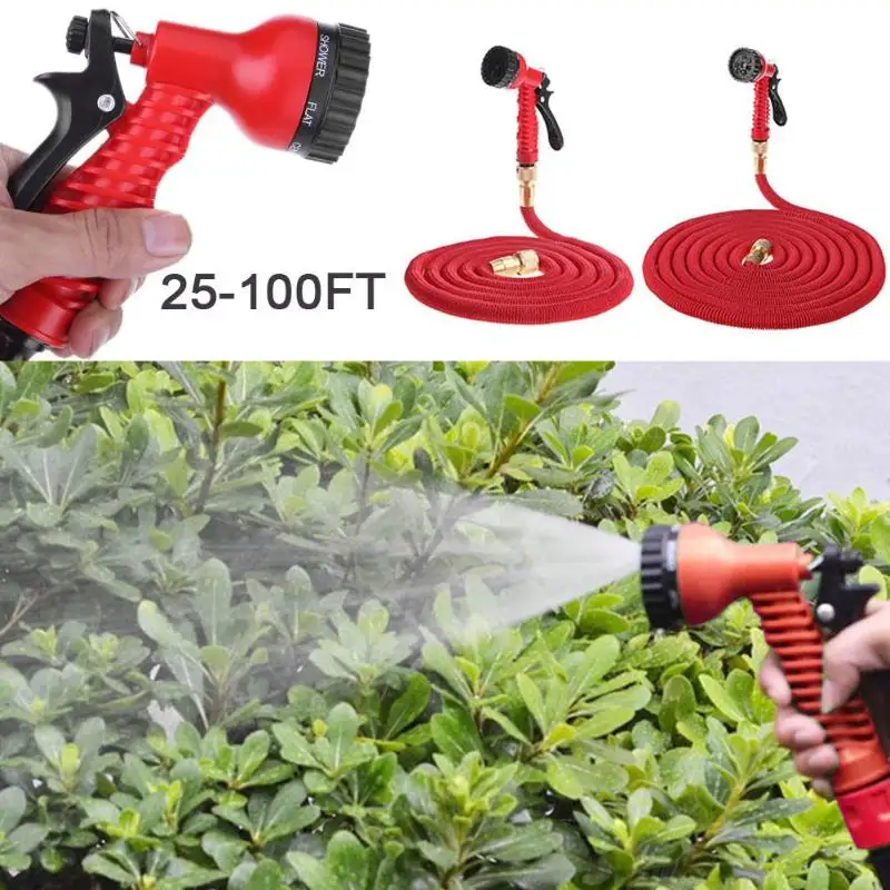 25FT 100FT Garden Watering Hose Expandable Flexible Plastic Hoses Handy