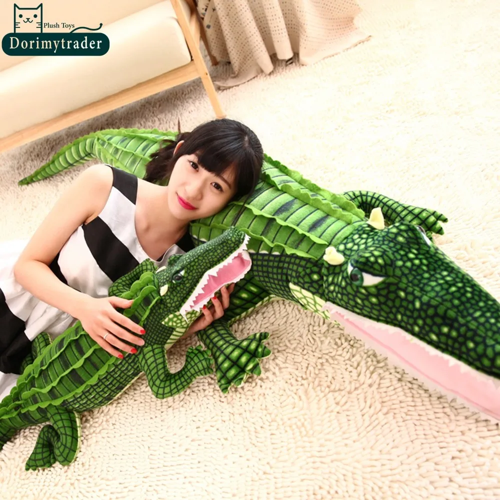 Dorimytrader Hot 79'' 200cm Funny Stuffed Soft Plush Lovely Large Simulated Animal Crocodile Toy, Free Shipping DY60721