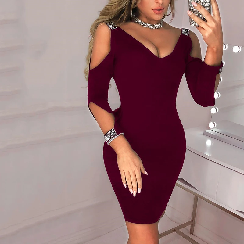 Sexy Party Backless Bodycon Dresses Sexy V Neck Dress Temperament Mini Dress Summer Solid Color Black Red Wine Dress
Sexy Party Backless Bodycon Dresses Sexy V Neck Dress Temperament Mini Dress Summer Solid Color Black Red Wine Dress