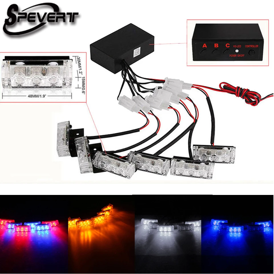Продажа SPEVERT 18 светодиодный аварийного автомобиля стробоскопы светодиодный автомобильной взрывной автомобиля Передняя решетка Deck строб проблеско...