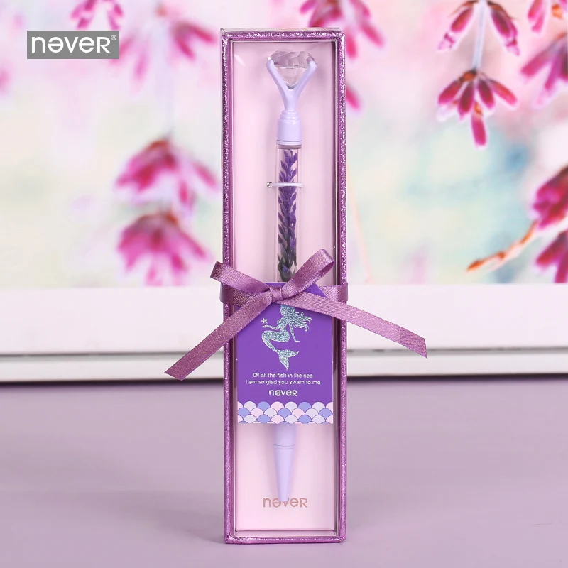 Nunca Sereia Série Caneta Esferográfica Luxo Roxo Lavanda Gem 0.7mm Rollerball Escritório & Material Escolar Presente Papelaria