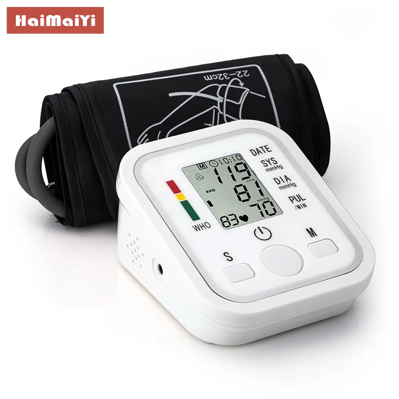Buy Upper Arm Blood Pressure Monitor Automatic Digital Heart Beat Rate Pulse Meter Tonometer Sphygmomanometers pulsometer