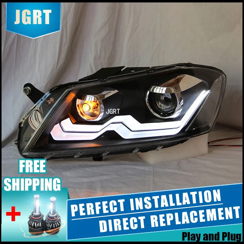 2PCS LED Headlights For VW Passat 2012 2014 Car Led Lights Double Xenon