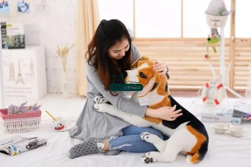 Dorimytrader  35'' 90cm Lovely  Animal Dog Stuffed Large Plush Soft Emulational Dog Toy 2 Models Free Shipping DY60969 (2)