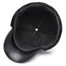 Men PU Leather Cap With Ear Flaps