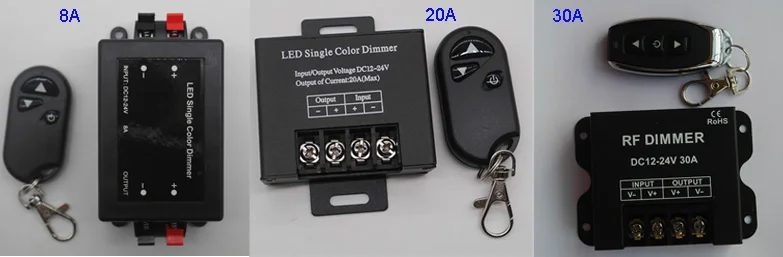 Мини 3 клавиши один цвет Диммер контроллер для 5050 3528 2835 3014 светодиодные ленты свет клейкие лампы 12 В 24