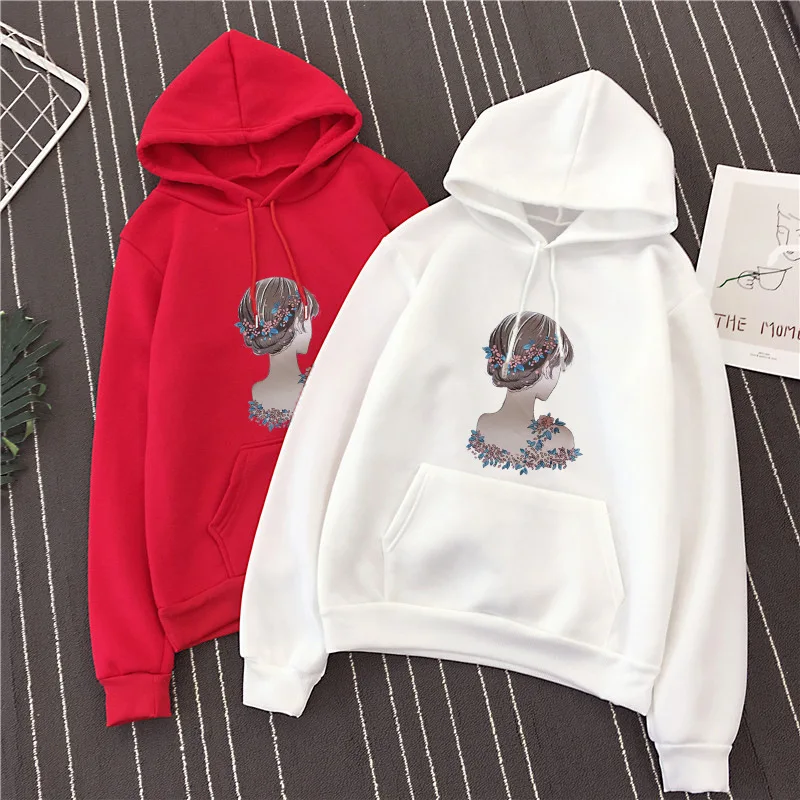 

2019 Spring Autumn sweatershirts Women Casual Fashion Lady Hooded Long Sleeve Loose Terry Hoodies Letter Clothes Female C181