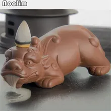 Китай древние отважных солдат обратного потока благовоний горелка фиолетовая глина украшения благовония для ароматерапии держатель+ 20 шт Бесплатные конусы