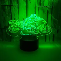 Творческий USB светодиодный 3D светильник светодиодный модель мотоцикла 3D Сенсор ночной Светильник для создания уютной атмосферы лампы для