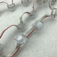 DC12V вход WS2815 50 шт. 5,5 см расстояние 20 мм LEDpixel модуль; прозрачный провод; матовая крышка; IP68 Номинальная; RGB адресуемый полный цвет