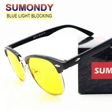 SUMONDY Blue Light Blocking No Dioptre очки для женщин и мужчин Blue-Ray-Proof защитные очки модные компьютерные игровые очки UF01