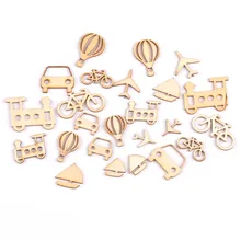 24 шт. смешанный мини-автомобиль Натуральный Деревянный Скрапбукинг Ремесло для украшения ручной работы Diy аксессуары Декор 10-25 мм MT1700