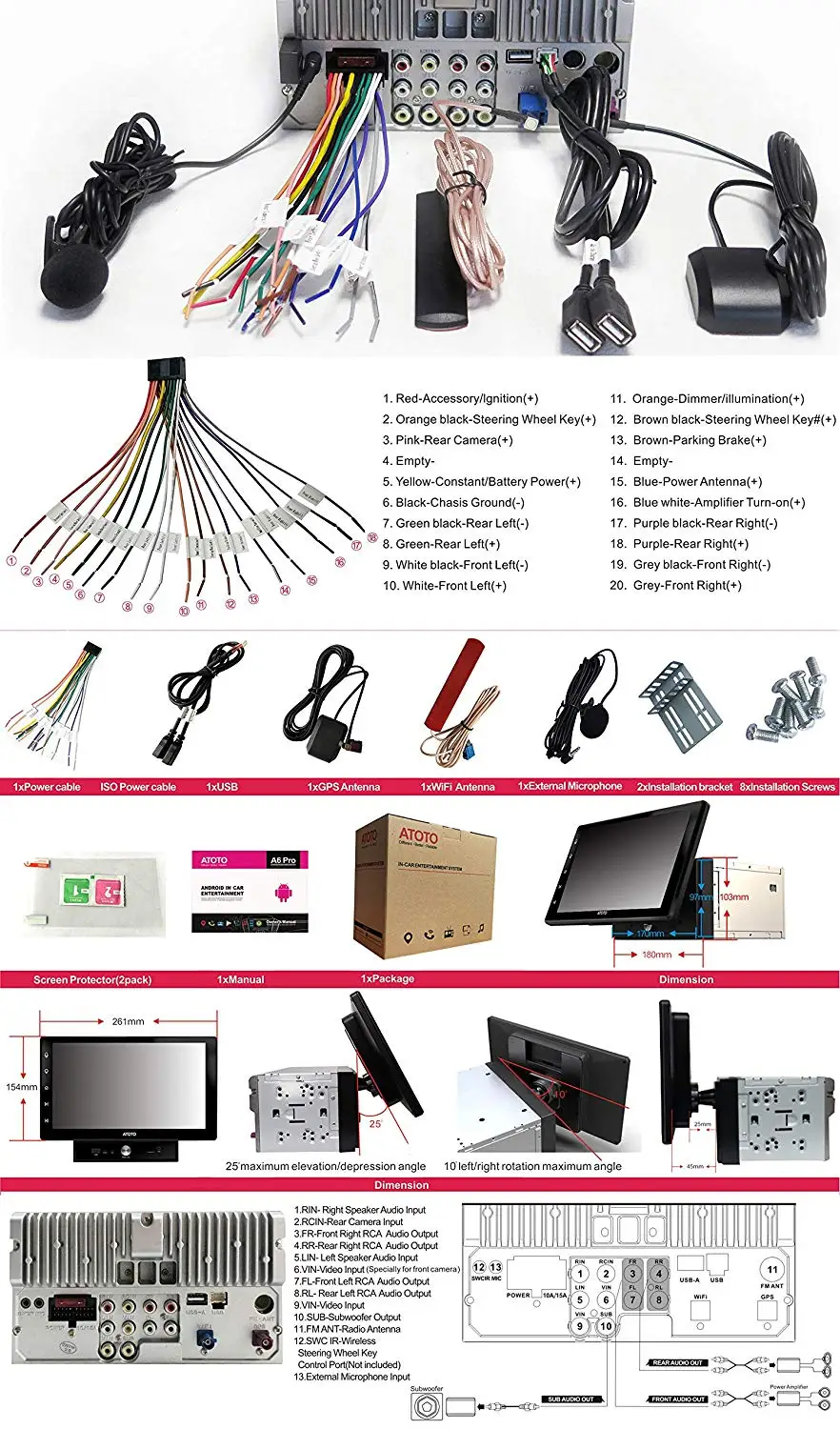 Discount ATOTO A6 Pro 2 Din Android Car GPS Stereo/2x Bluetooth & aptX & 10.1in IPS Display/A6Y1021PR/Indash Multimedia Radio/WiFi USB 5