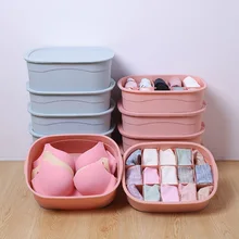 สร้างสรรค์ของใช้ในครัวเรือน Nordic Desktop Storage กล่องพลาสติกชุดชั้นในถุงเท้าลิ้นชักช่อง Closet Organizer(China)