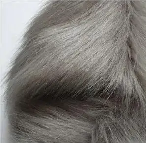 Luxury Long Hair Faux Fur Fabric Plush Toy Fabric 50x150cm - Цвет: gray