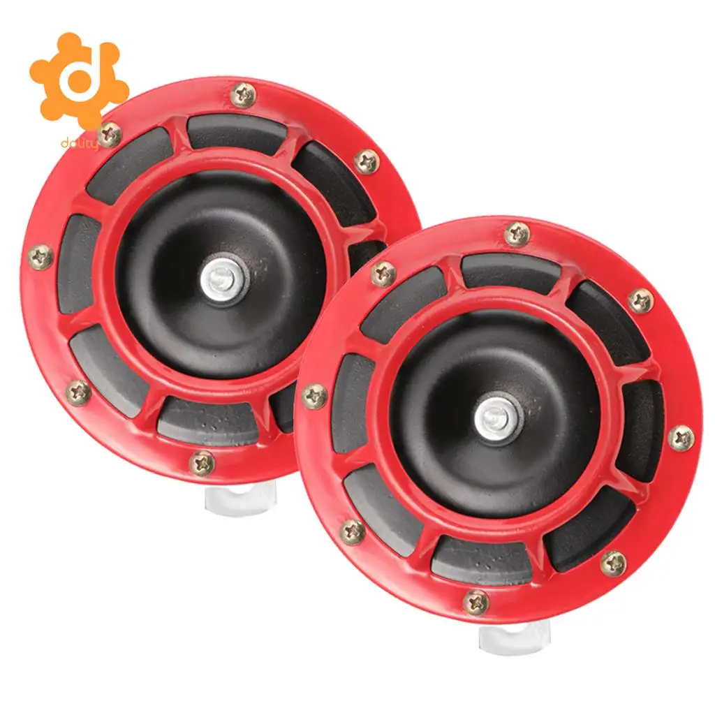 dolity 2 Pieces 12V Auto High Bass Basin Type Loudspeaker Signal Alarm  silver