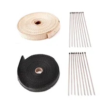 Areyourshop автомобиль 4/" 50Ft новая Стекловолоконная бумага для выхлопной трубы для мотоцикла лента термическая лента+ 10 галстуков комплект авто аксессуары