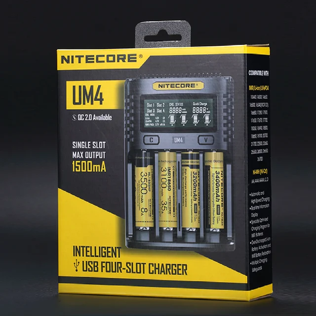 Cheap FREE SHIPPING NITECORE UM4 Intelligent USB LCD Battery Charger Li-ion IMR LiFePO4 18650 14500 26650 Automatic Universal Chargers Cheap FREE SHIPPING NITECORE UM4 Intelligent USB LCD Battery Charger Li-ion IMR LiFePO4 18650 14500 26650 Automatic Universal Chargers