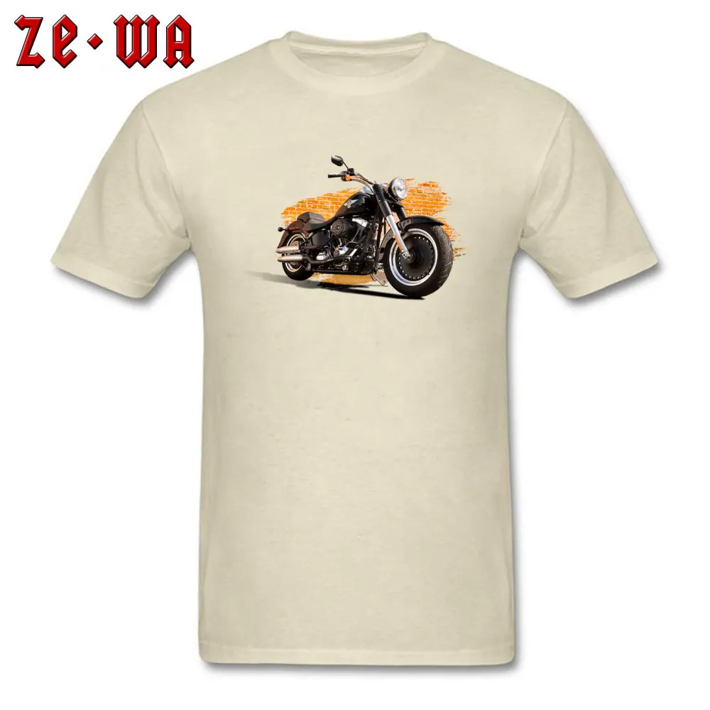 Vintage Motorcycle Tops & Tees New Design Round Collar Funny Short Sleeve 100% Cotton Mens T Shirts Casual T Shirt Vintage Motorcycle beige