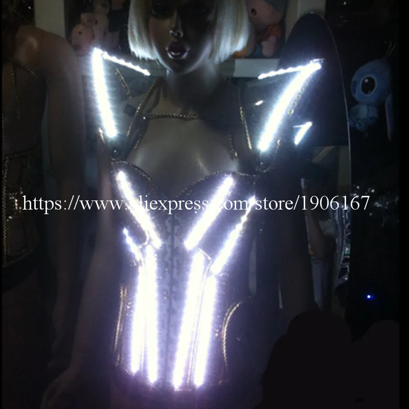 2015 Newest Led Luminous Stage Show Women Costume LED Men s font b Clothing b font