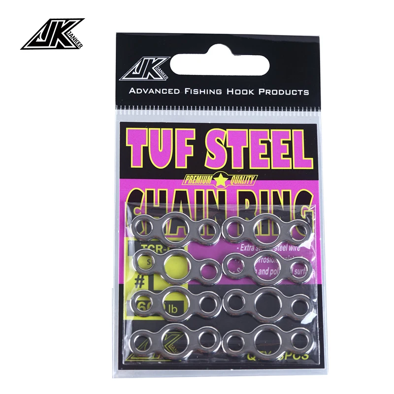 

JK 3Packs 400-600LB Heavy Fishing Three Ring Solid For Assist Hooks Jig Lure Seamless Round Ring Rig Saltwater Fishing Tackle