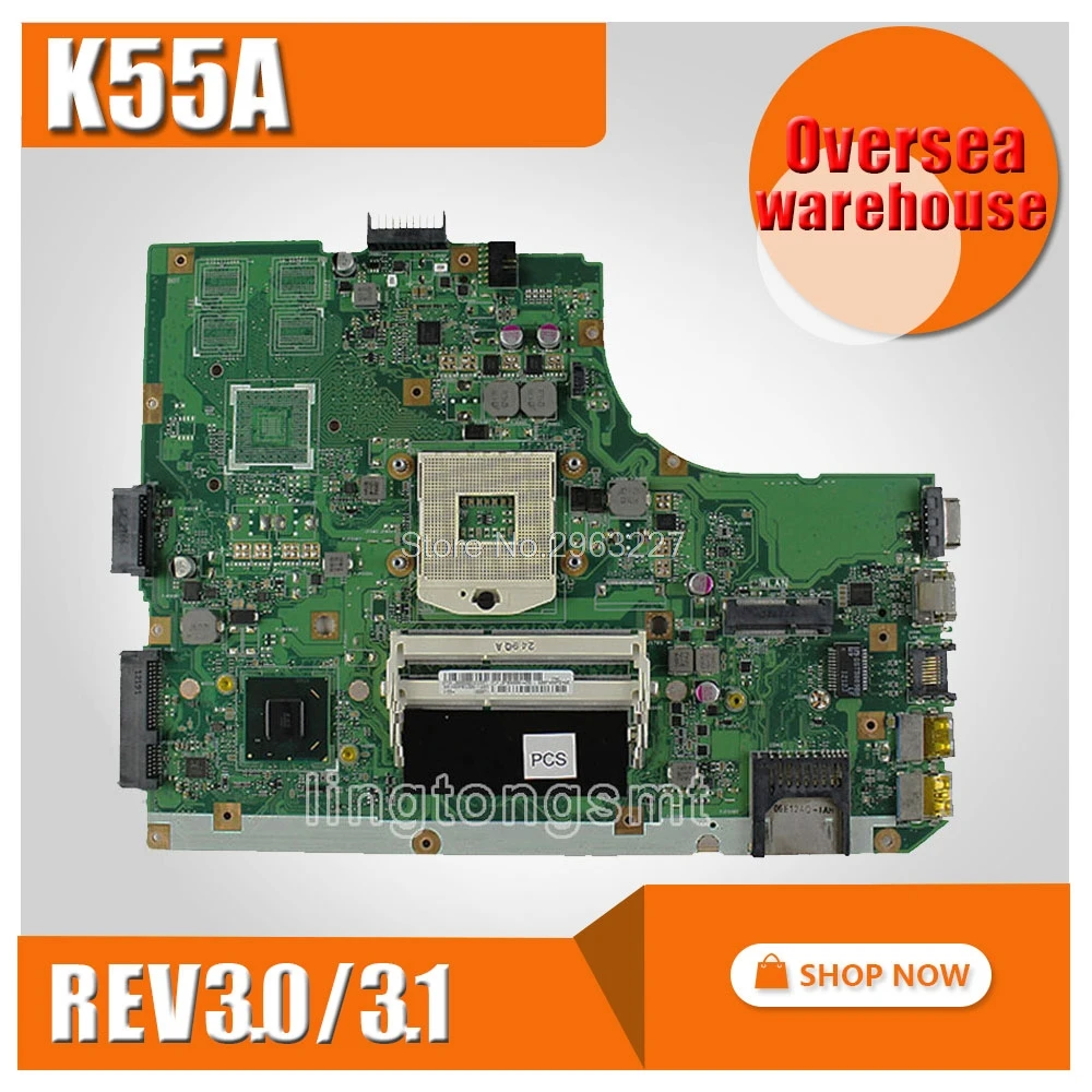 K55A Motherboard Rev 3.0/3.1 HM76 Chipset For ASUS K55VD K55A Laptop motherboard K55A Mainboard K55A Motherboard test 100% OK K55A Motherboard Rev 3.0/3.1 HM76 Chipset For ASUS K55VD K55A Laptop motherboard K55A Mainboard K55A Motherboard test 100% OK