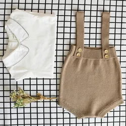 HS – barboteuse en tricot pour bébé, salopette mignonne pour nouveau né, vêtements pour bébé fille et garçon, combinaison sans manches, 2021 