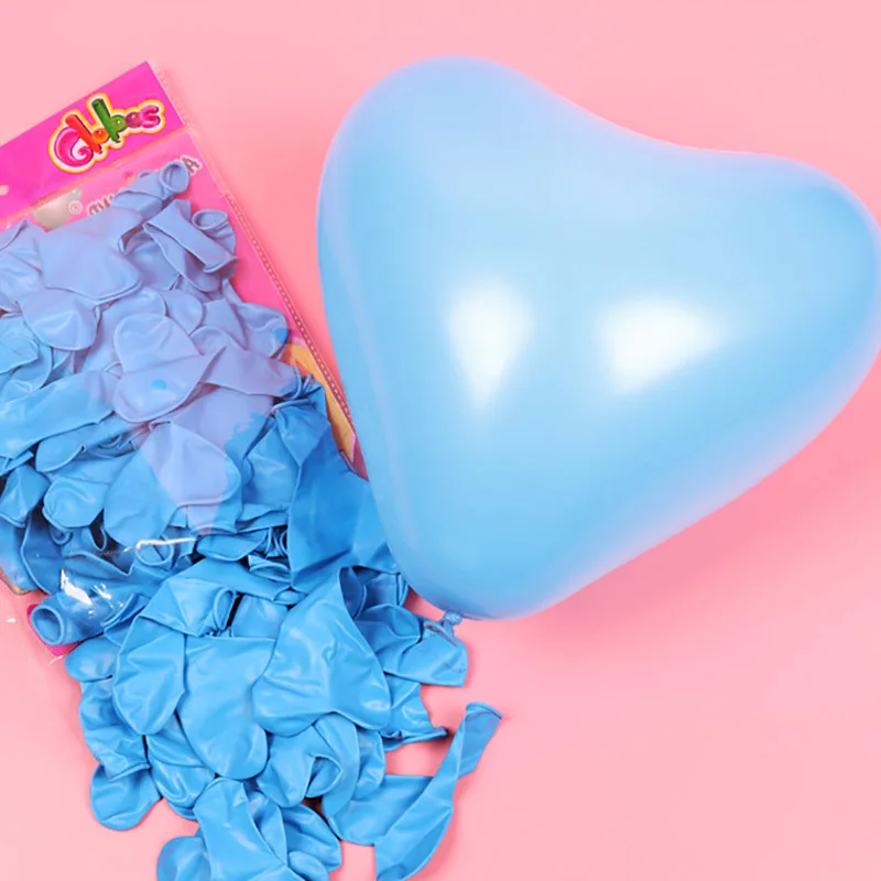 light blue 10 шт. красного цвета с надписью «Love латексные воздушные шары с гелием в форме сердца с жемчугом Свадебные украшения для вечеринки, дня рождения детский шар babyshower тема Настенный декор - Цвет: light blue