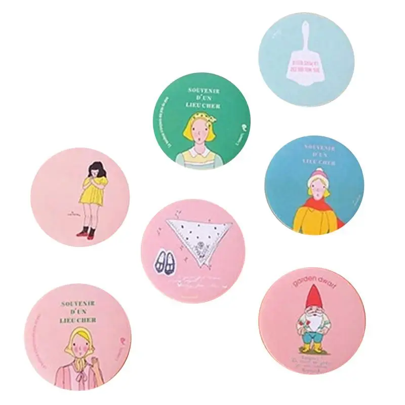 

12pcs Compact Mini Round Mirrors Pocket Handheld Portable Cute Makeup Mirrors