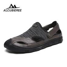 Роскошная обувь; мужские сандалии из натуральной воловьей кожи; мужские сандалии; Летние качественные пляжные шлепанцы; повседневные кроссовки; уличная пляжная обувь