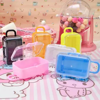 

Free Shipping 100pcs Wedding Baby Shower Travel Luggage Design Plastic Candy Box Mini Suitcase Box Chocolate Box Christmas Gifts