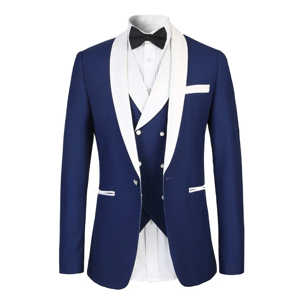 2018-Nouveau-Mode-Hommes-Costume-3-Pi-ces-Un-Bouton-Masculino-Bleu-Ch-le-Revers-Hommes (1)