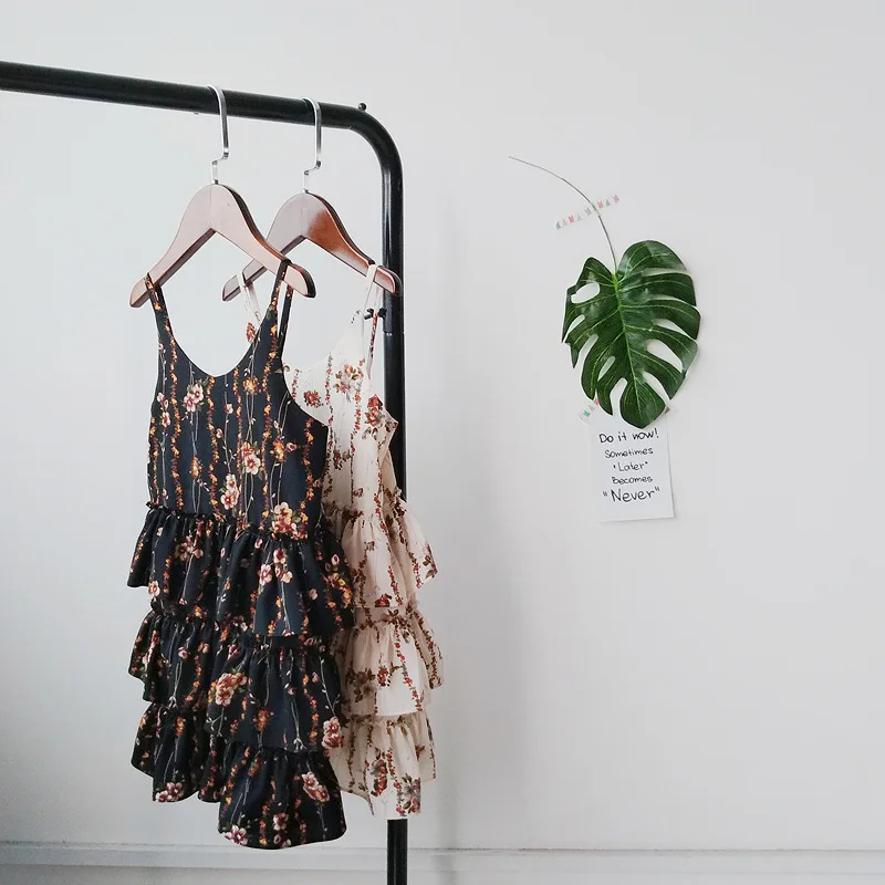 

Broken Flower Vest Dress of Kids Baby Girls 2018 Summer Girls Suspenders Cake Dress Layer By Layer Children's Dress Kids Clothes
