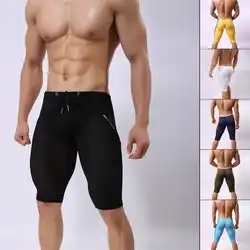 Мужские сетчатые брюки для коррекции фигуры, эластичные дышащие спортивные трусы для фитнеса, размеры s-xl