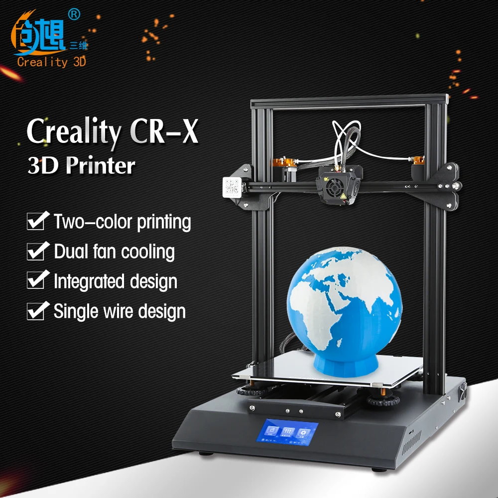 

Creality CR-X Dual-color DIY 3D Printer Kits larger power supply leveling nuts Dual fan cooling Integrated design