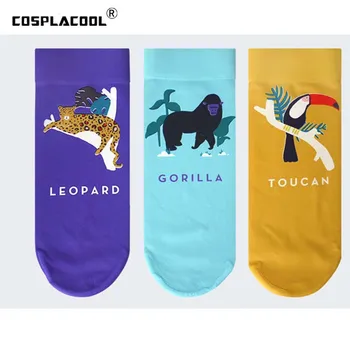 

[COSPLACOOL]Animal Print Harajuku Novelty Funny Socks Japanese Cartoon Cute Socks Women Kawaii Jacquard Ankle Calcetines Mujer