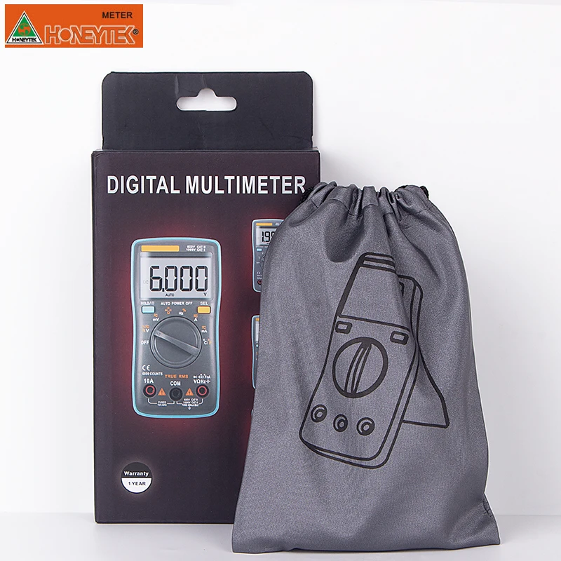 ESR Tester Digital Multimeter With Temperature True RMS Auto Range 6000 Counts AC/DC Voltmeter Digital Ammeter Frequency Meter