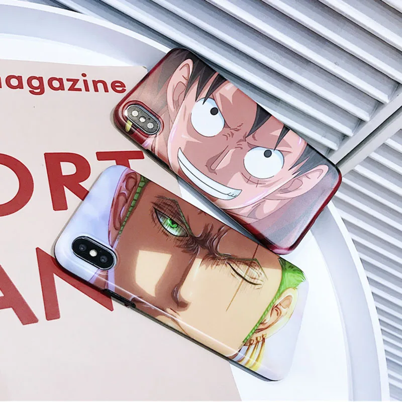 

Cartoon For iphone 7 6 XS Max XR Case Japanese Anime One Piece Luffy Coque Shell Phone Case for iPhone 8 7 6 6S Plus X Funda