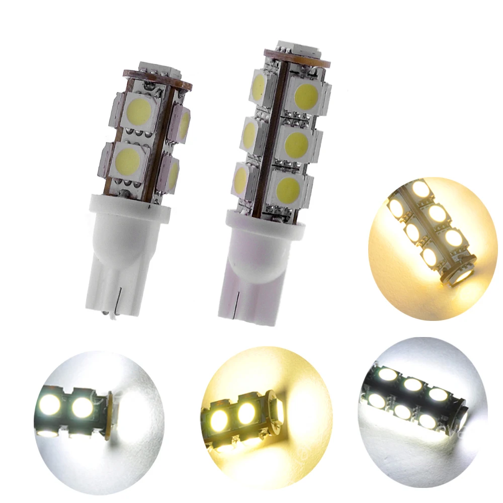 

10PCS T10 Car Bulb Wedge 194 168 W5W 9 13-5050-SMD LED White Warm White Bulb Light New 12Volt DC