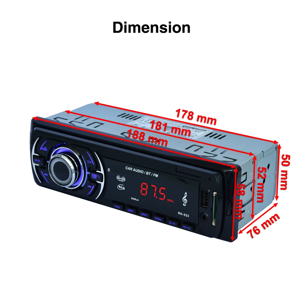  12V Car MP3 player Hand-free Bluetooth car stereo Multi-function FM USB SD AUX autoradio player rem