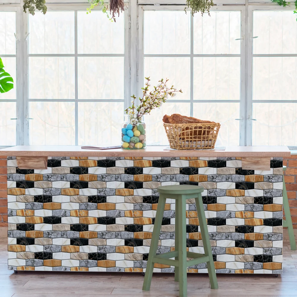 10Pcs 3D Wall Sticker Tile Marbling Brick Self-adhesive Waterproof Kitchen Bathroom Wall Stickers Home Decor Accessories 10Pcs 3D Wall Sticker Tile Marbling Brick Self-adhesive Waterproof Kitchen Bathroom Wall Stickers Home Decor Accessories