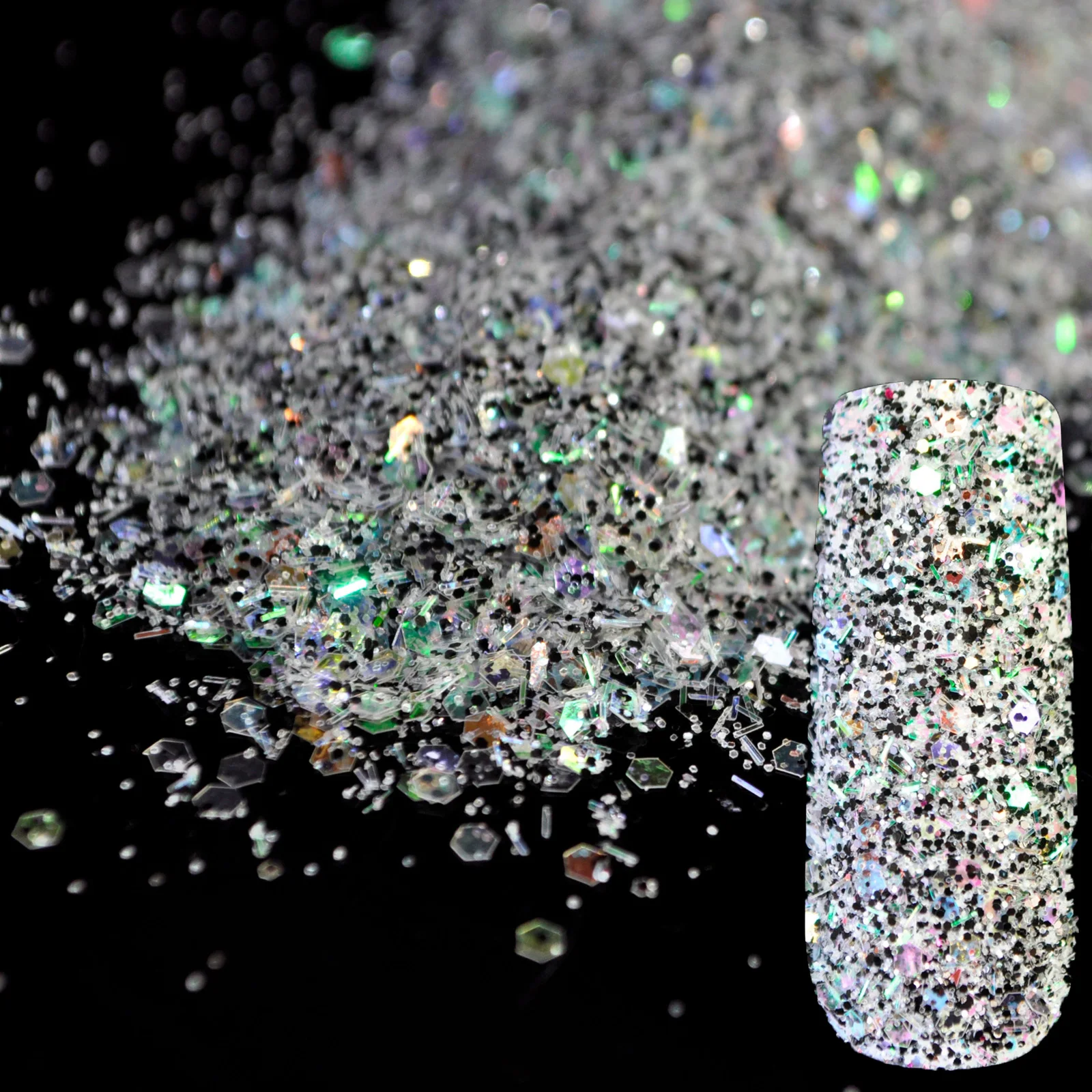 

Abalone Shine Nail Art Design DIY Glitter Mix Size Manicure 3D Powder Stripe Pentagon Sequins Nail Supplies Decoration 269