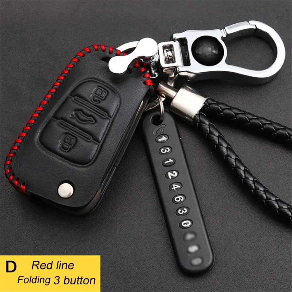 Genuine Leather Smart Key Case Cover for KIA Rio 3 K2 K3 K4 K5 SportageR Sportage Sorento Soul Cerato Carens KX Car Styling Genuine Leather Smart Key Case Cover for KIA Rio 3 K2 K3 K4 K5 SportageR Sportage Sorento Soul Cerato Carens KX Car Styling