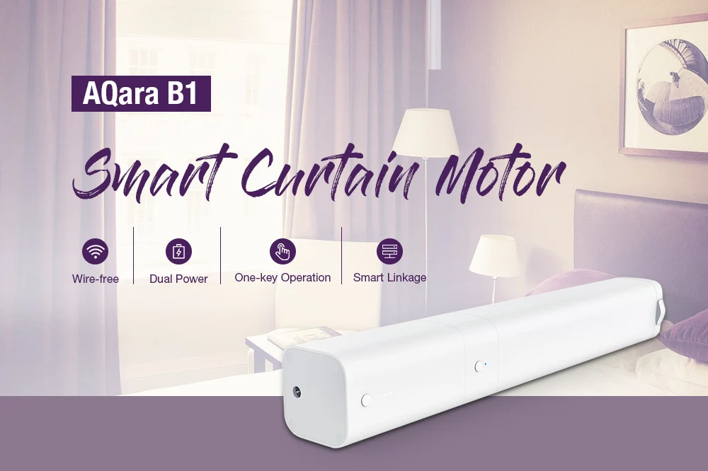 AQara B1 беспроводной умный моторизованный электродвигатель для занавесок 12 см/с WiFi/Голосовое управление/приложение Умный домашний комплект с одним ключом 3030 мАч